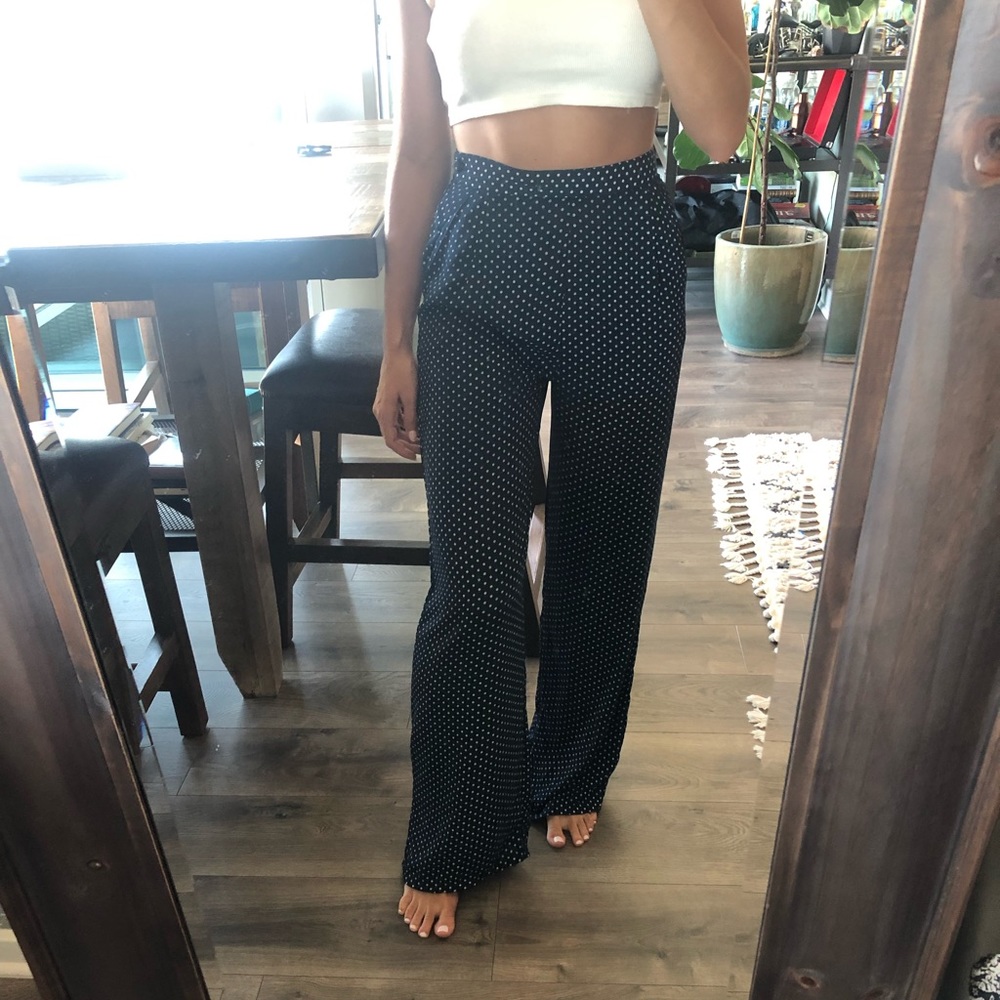 High rise polka dot pants